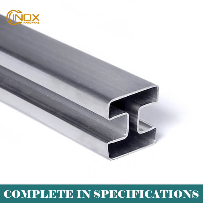 Stainless steel square double groove tube