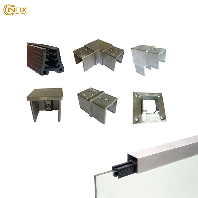 40x40x24x24mm stainless steel square slot tube/pipe full set accessories fittings