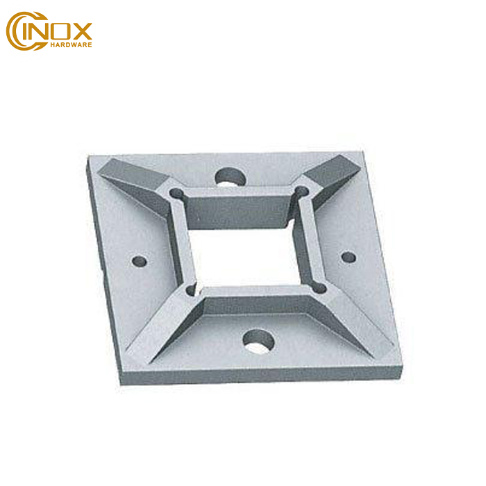 Stainless Steel Square Base Flange For Railing Post