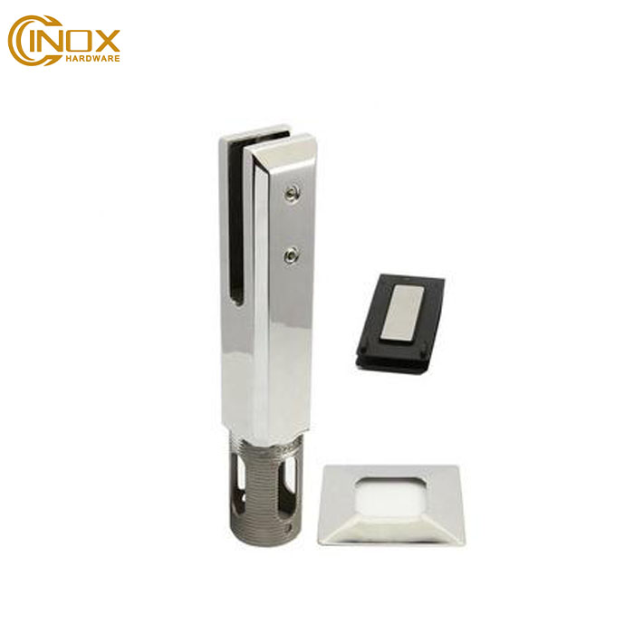 Stainless Steel Square glass spigot for in-floor mounting